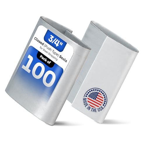 Image of IDL Packaging Closed (Push Type) Seals for 3 /4 inch Strap Width Steel Strapping (Pack of 100) - Superior Holding Power - Sturdy Metal Clips for Reliable Securing of Packaging Banding