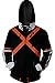 helymore Unisex My Hero Academia Cosplay Kostüm Halloween Karneval Boku No Hero Academia Hoodie Sweatshirt Jacke Gr. L, Schwarz
