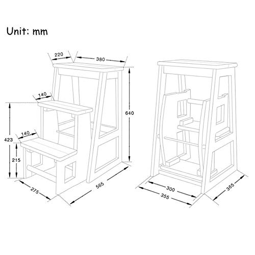 Taburete plegable de madera para alcanzar altura sin ocupar espacio 4