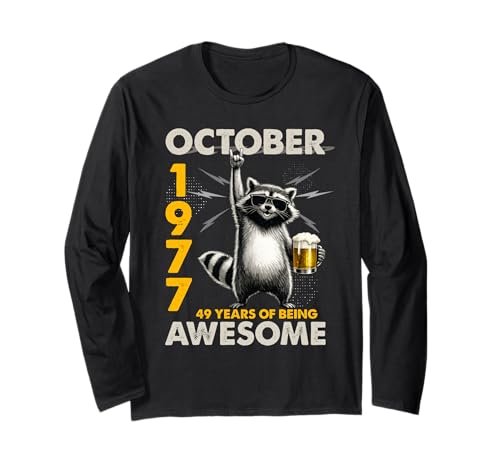 49th Birthday Raccoon Beer October 1977 Vintage 49 Years Old ����T�V���c
