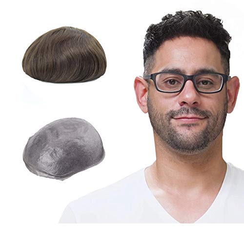 Lordhair Perücke Männer,Realität Toupet,0,06 mm Alle V-Looped Dünnes,Haarfreestyle,Natürlich eng anliegend, Elegant und Schön Cover