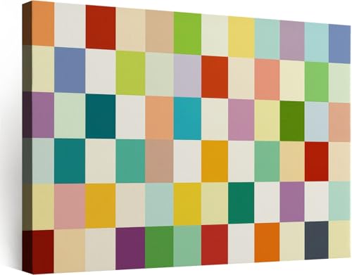 Toile damier pastel vintage pour sublimer la décoration murale de votre chambre