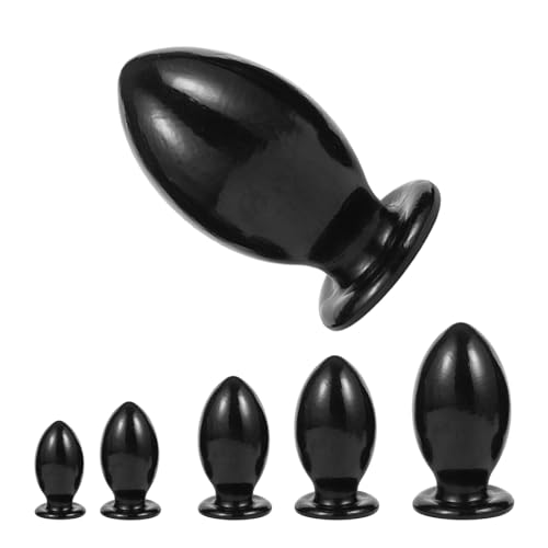Dragon Egg plug anale con forti ventose per donne, uomini PVC plug anale G-spot massaggiatore in 5 dimensioni ventosa butt plug giocattoli sessuali/giocattoli anali per le coppie (M,Black)