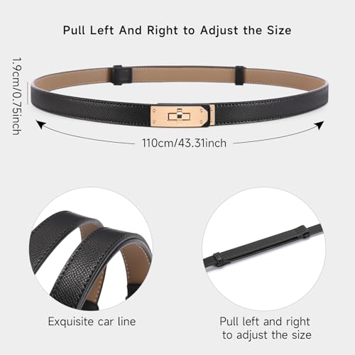 Womens Skinny Belts For Adjustable With Metal Buckle Womens Rotating Lock Buckle Waistband Dresses Jeans and Coats2