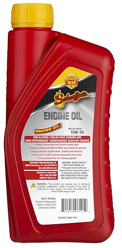 Aceite para motor Schaeffer 10W-30, botella 1 cuarto, pack 12 miniatura 3