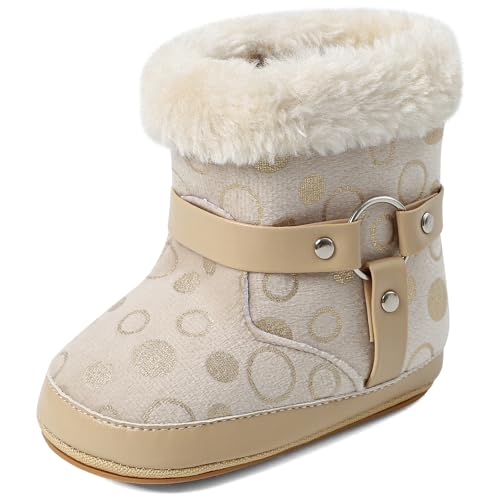 MK MATT KEELY Baby Booties Newborn First Walkers Soft Sole Crib Shoes Warm Cozy Non-Slip Booties for Infant Toddler Girls Boys