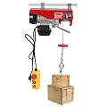 220lbs Electric Hoist Winch with Wired Remote Control 110V Lift Electric Hoist, Automatic Lift Electric Cable Hoist for Garage Ceiling Factory Warehouse