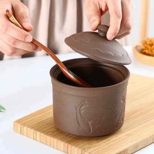Mini marmite à ragoût en céramique de 500 ML avec couvercle en sable violet