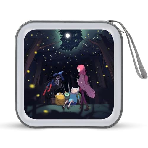 アドベンチャー タイム CDケース プラケース DVD収納ケース CD収納ボックス ディスクケース 防水 メディアケース 大容量 40枚収納 小型 持ち運び便利 薄型 ファスナー付 旅行