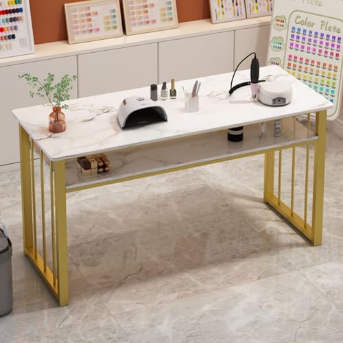 NIGOEマニキュアテーブル ネイルデスク ネイル サロン デスク ネイルメイク作業台 幅80/100/120/140cm 大理石のテクスチャ 勉強/仕事/マニキュア/会議/オフィス/ダイニングテーブル 収納引き出し付き 家庭用 スパ サロンなどに適してい