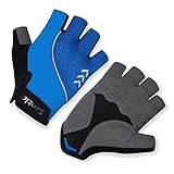 【サンティック】Santic サイクリンググローブ 自転車 手袋 サイクルグローブ 夏 指切り 半指 ロードバイク アウトドア 通気性 衝撃吸収 メンズ レディース（ブルー M）
