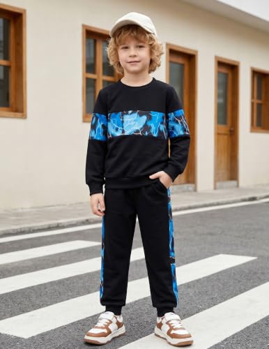 Image of Boys Clothes Boy Outfits 2-Piece Long Sleeve Sweatshirt Tops and Pants Fall Winter Outfits Set 3-14 Years
