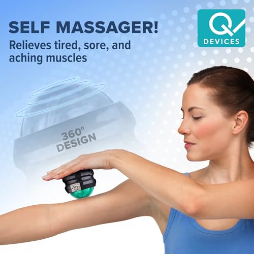 Image of Q DEVICES Cold & Hot Massage Roller Ball - 3-in-1 Muscle Recovery Tool for Cryotherapy, Heat & Aromatherapy - Ice Roller for Plantar Fasciitis, Muscle Knots, Neck & Back Pain Relief - Blue