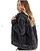 Cantonwalker Women's Oversize Vintage Washed Boyfriend Denim Jacket Long Sleeve Classic Loose Jean Trucker Jacket 003 (Black Washed, S)……