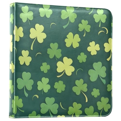 FLildon Photo Album Self Adhesive DIY Scrapbook Album Green Shamrock St Patrick's Day 3 Ring Binders Photo Book 40 Pages 8x10 for Memory