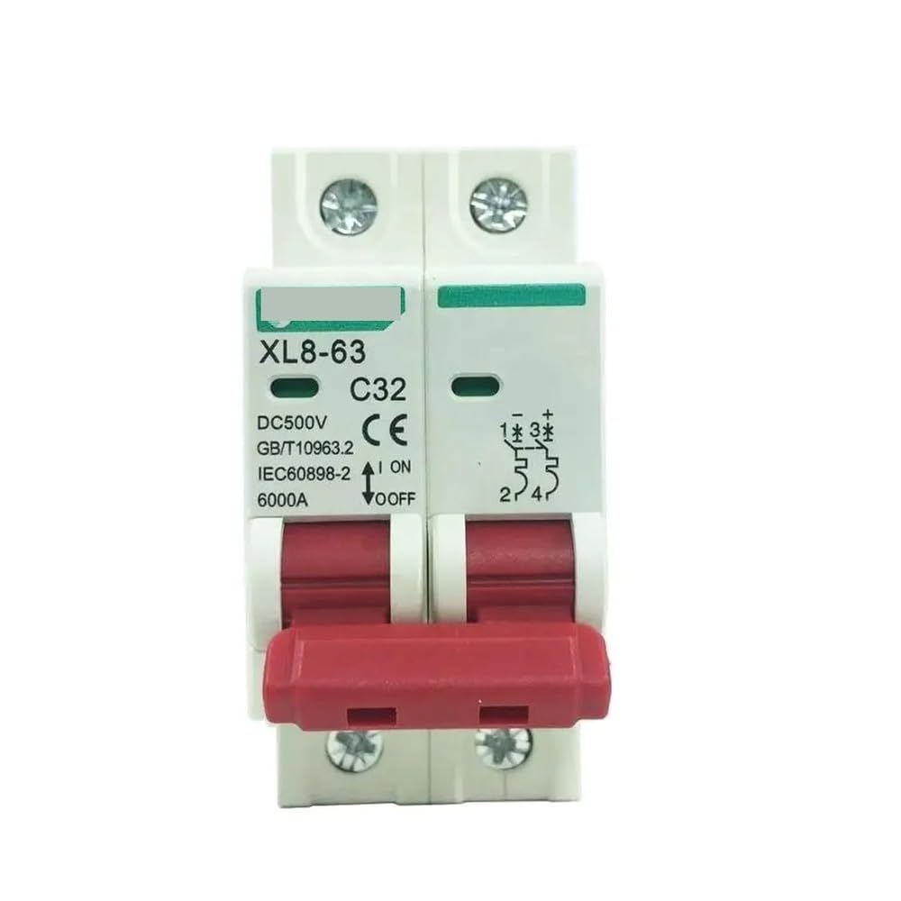 Interruttore Automatico Mini CC XL8-63 2P 500 V MCB Proteggi le apparecchiature elettriche(32A)