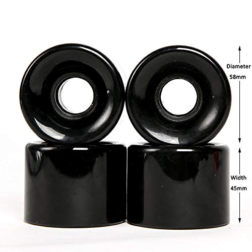 Rodas de skate de 58 mm Freedare 82a + ABEC-7 Rolamento de aço e espaçadores Rodas Cruiser (pacote c