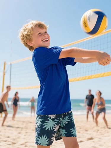 Image of Boys Neon Shirts Dry Fit Athletic T Shirts UPF 50+ Performance Cooling Shirt Short Sleeve Rash Guard Kids Top for Boys Girls