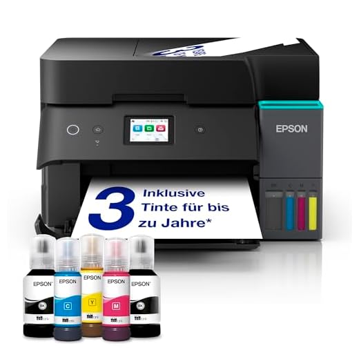 Epson EcoTank ET-4950 Tintentankdrucker | fürs Das Home Office | WLAN & Ethernet | A4 | (Duplex-) Druck, Scannen, Kopieren, Faxen | 6.1 cm Touchscreen | ADF | inkl. Tinte für bis zu 3 Jahre