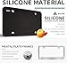Aujen Silicone License Plate Frames Black, 1 Pack Car License Plate Frame, Universal US Car Black License Plate Holders Brackets Rust-Proof, Rattle-Proof, Weather-Proof Car Accessories(Black)