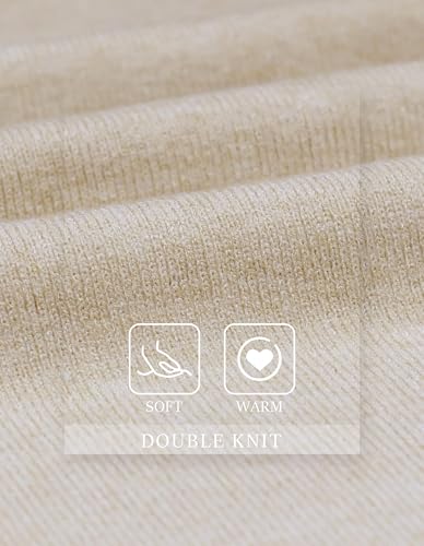 شال بونشو كبير الحجم قابل للعكس للنساء من كوفوز، بطانية محبوكة انيقة ملفوفة من الامام، سترة بونشو مفتوحة من الامام للربيع والخريف والشتاء، بيج، مقاس واحد