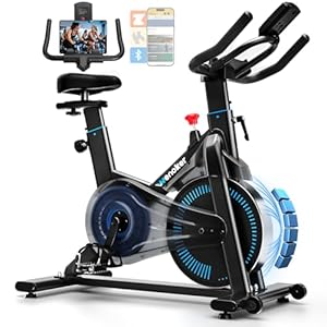 Exercise Bike App Compatible, Wenoker Spin Bike Indoor Cycling Exercise Equipment for Home Gym Use, 350lbs Weight Capacity Fitness Bike