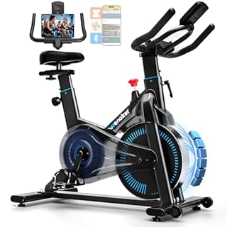 Exercise Bike App Compatible, Wenoker Spin Bike Indoor Cycling Exercise Equipment for Home Gym Use, 350lbs Weight Capacity Fitness Bike