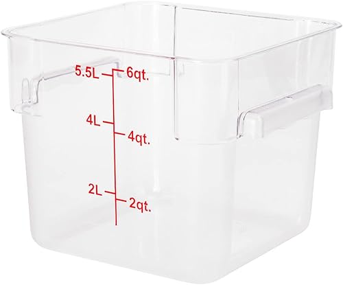 Miniatura 2 de Met Lux - Cubo de salmuera de 6 cuartos de galón, 1 recipiente cuadrado para marinar, con marcadores de volumen, mango integrado, cubo de plástico