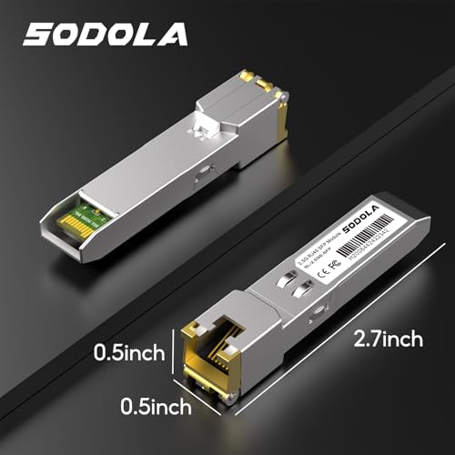Image of Sodola 2.5GBase-T RJ45 SFP+ Module, 2.5G SFP to RJ45 SFP Copper Transceiver, Compatible with Ubiquiti UniFi, TP-Link, Mikrotik and Other Open Switches, Plug and Play