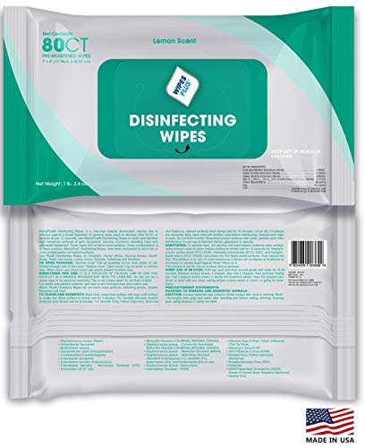 WipesPlus Disinfecting Wipes (320 Total Wipes) - 4 Packs of 80 Industrial Strength Sanitizing Wipes - 80 Disinfectant Wipes per Pack - Made in the USA - Thumbnail 7