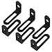Hordion 10Pcs Slotted L Bracket, Stainless Steel L Corner Brace 38 x 24x 12mm/1.5 x 0.94 x 0.47in, Adjustable Corner Bracket Black Heavy Duty 90 Degree Corner Fastener for Shelves Furniture Cabinets