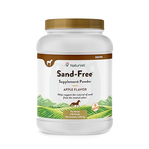 NaturVet – Sand Free Horse Powder – 3 lbs – Maintains Healthy Intestinal Function – Supports Removal of Sand from Ventral Colon – Enhanced with Tasty Apple Flavor