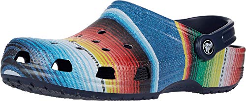 Image of Crocs Men's and Women's Classic Graphic Clog, Multi /Navy, 11 Women / 9 Men