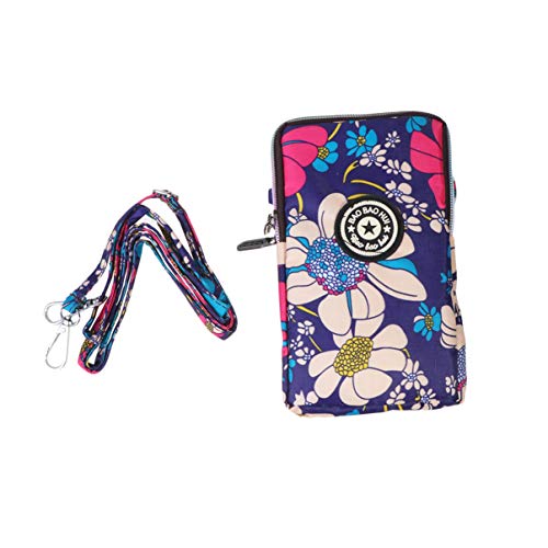 TENDYCOCO Mala de telemóvel com fecho de correr para mulher mala de moda suporte para telefone com gola bolsa para telemóvel pendente para viagens de compras - azul