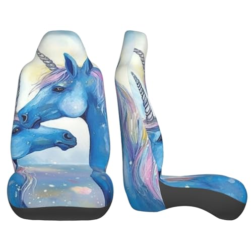 Housses de siège avant auto bleues à motif animal pour voiture et camion - 4