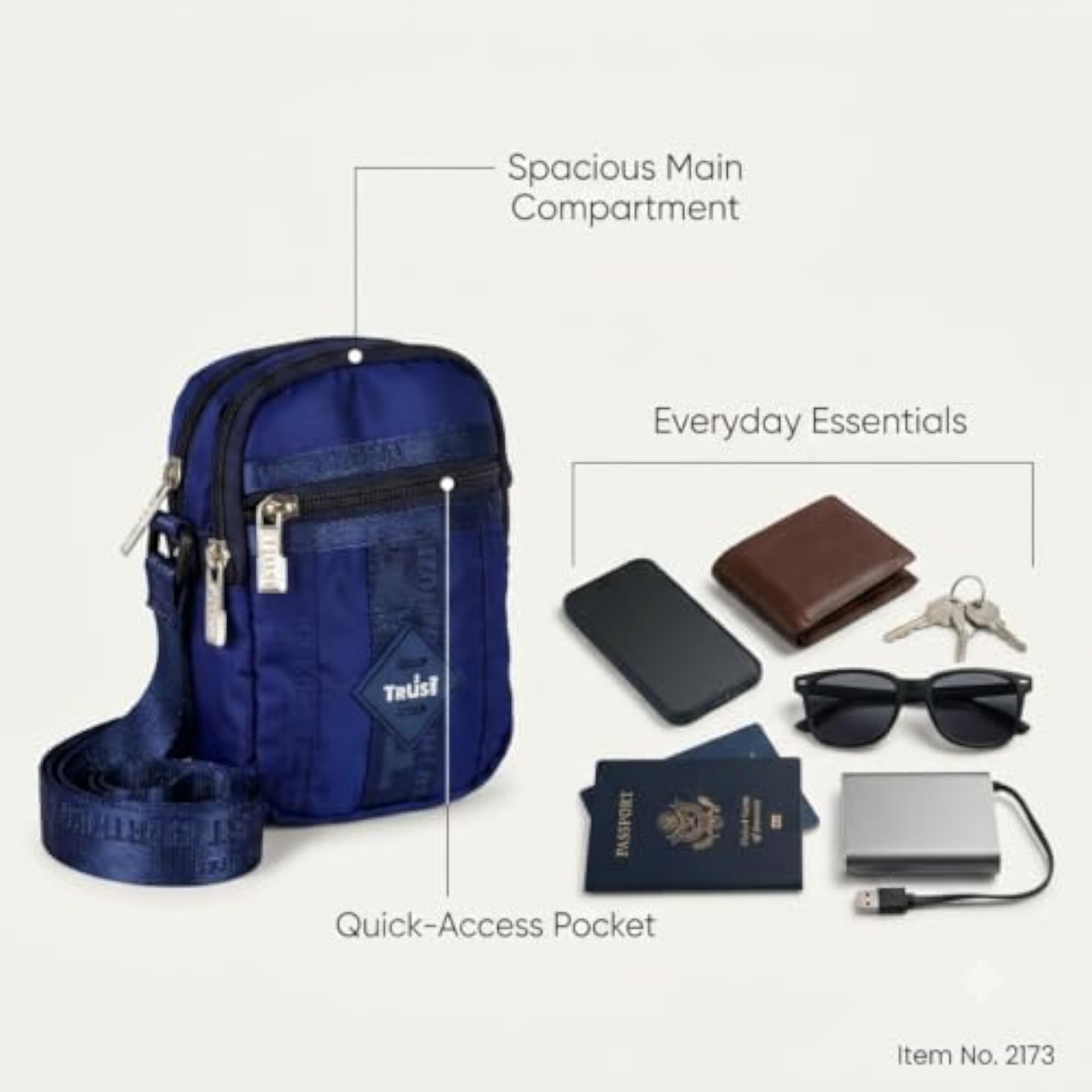 Crossbody Sling Bag, Compact and Functional