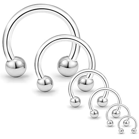 Cisyozi 20G 16G 14G 12G 8G 6G Septum Ring Gauges Tunnel Plug Earrings Stretching Kit Surgical Stainless Steel Septum Nose Eyebrow Lip Tragus Helix Cartilage Earring Hoop Smiley Piercing Jewelry women Cover
