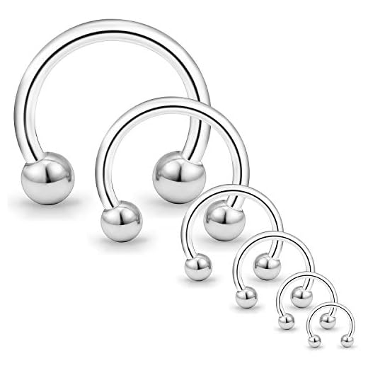 Cisyozi 20G 16G 14G 12G 8G 6G Septum Gauges Tunnel Plug Earrings Stretching Kit Surgical Stainless Steel Septum Nose Eyebrow Lip Tragus Helix Cartilage Earring Hoop Ring Smiley Piercing Jewelry women