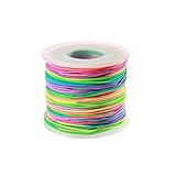 HJWNJYY Elastic String for Bracelets, 1mm Sturdy Stretchy String Rainbow Elastic Cord for Jewelry Making, Beading Necklaces and Crafts (164 Feet)