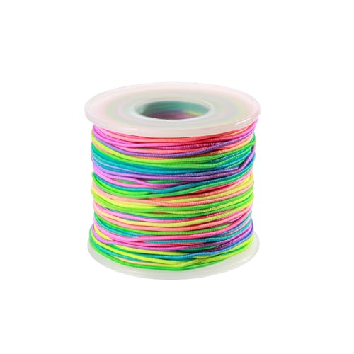 HJWNJYY Elastic String for Bracelets, 1mm Sturdy Stretchy String Rainbow Elastic Cord for Jewelry Making, Beading Necklaces and Crafts (164 Feet)
