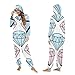 Yuiboo Cute Doodle Style GemstoneAdult One Piecing Pajamas for Women Man Hooded Sleepwear Homewear