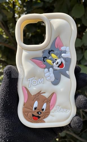 Image of MIDOS Back Cover Compatible with iPhone 11 Soft Silicone 3D Cute Cartoon Full Protective Case for iPhone 11 (Cream)