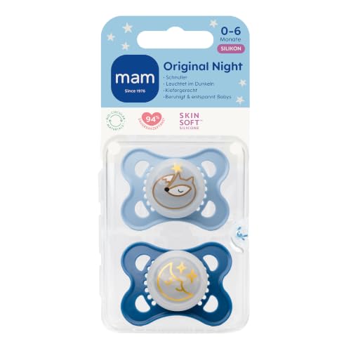 MAM Original Night Schnuller, 0-6 Monate, Fuchs/Mond, 2 Stück – Ansicht 2