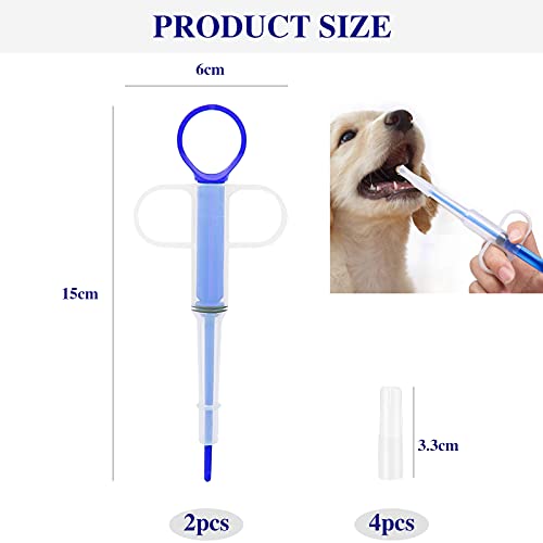 TAFAFTL Tablette Feeder,2 Stücke Medikamenten Feeder Pet Pusher Spritze Pet Pusher Spritze Tabletteneingeber für Katzen kleine Hunde(Rot und Blau) - Image 3