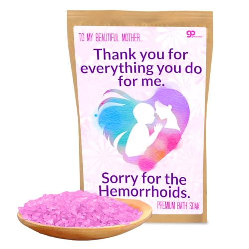 Sorry for The Hemorrhoids Bath Soak Rose Scented Salts Moms Gag Gifts for Women Mother’s Day Stocking Stuffers Parent Humor Joke Gifts