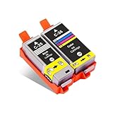 Cet ensemble de deux cartouches offre une solution d'encre complète for l'impression couleur et noir, les documents justificatifs et les projets créatifs.