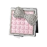 zaoalife Portable Mirror Square Small Mirror for Purse Rhinestone Compact Mirror Folding Mini Pocket Makeup Mirror Travel Mirror for Men Women Travel Outdoor