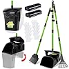 LANNEY Pooper Scooper – 38″ Long Adjustable Metal Handle Dog Pooper Scooper Swivel Bin & Rake & Spade with 50 Bags Attachment, Portable Heavy Duty Dog Poop Scooper for Yard Dogs Large Medium Small