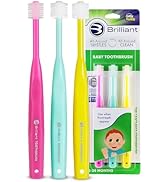 Brilliant Oral Care Baby Toothbrush with Soft Bristles and Round Head, for a Toddler Approved, Ea...