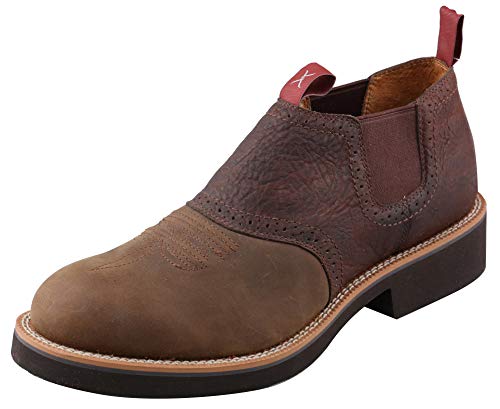 Twisted X Men's Cow Dog, Distressed Saddle, 12(W) #TOP13